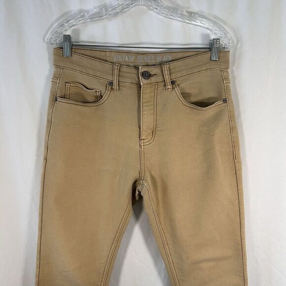 Vintage Genes Black Jeans Men's 30x30 Khaki Pants Tapered Cotton Blend - Picture 2 of 13